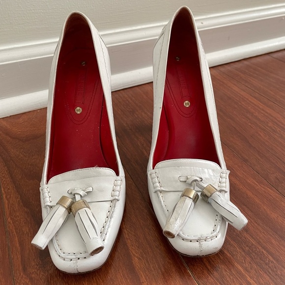 Celine White Leather Oxford Loafer Heels — Rare - Picture 2 of 8